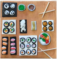 Création d'un petit plateau avec des objets en pâte Fimo